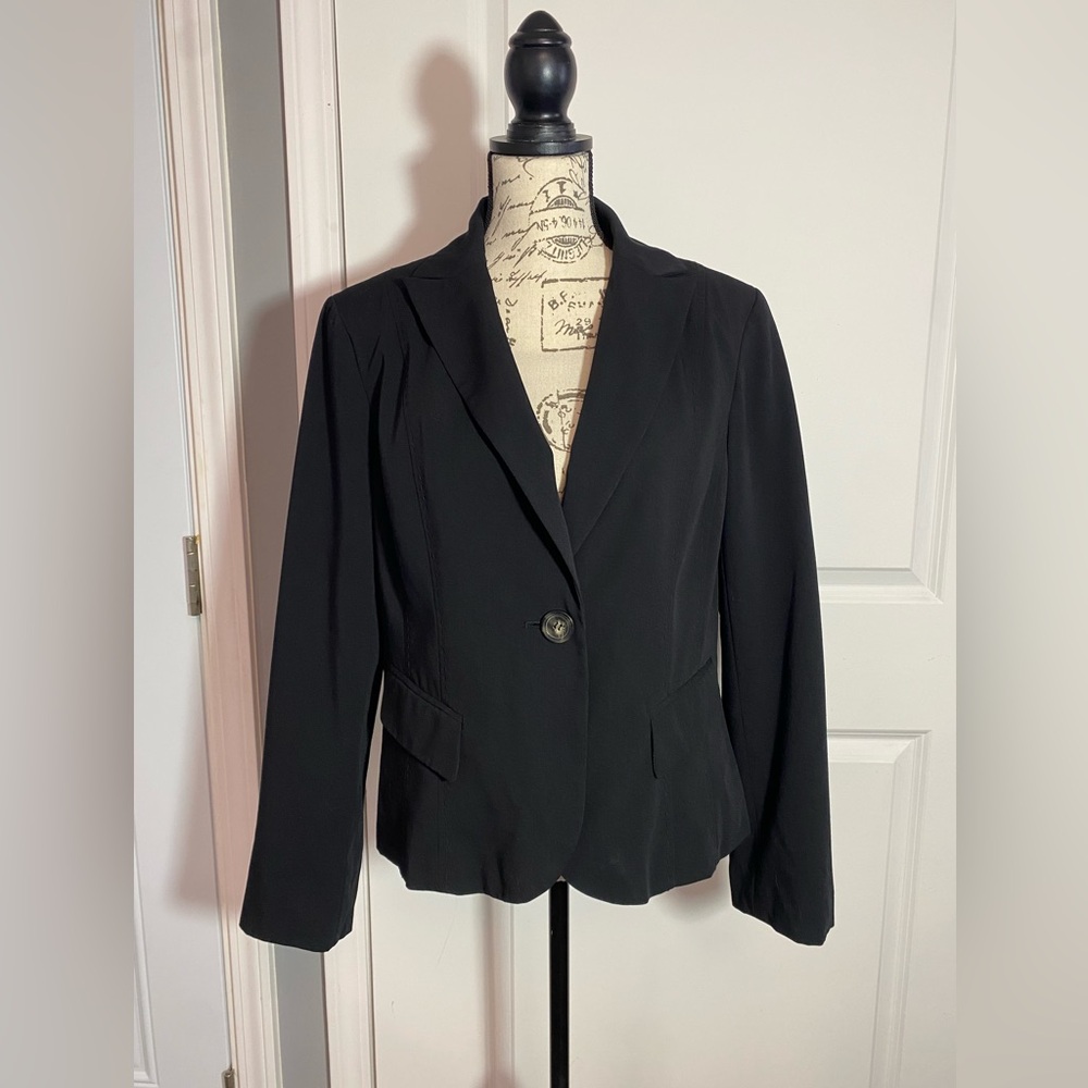 Bandolino Vintage Black Classic‎ Blazer Jacket w/ Pockets Size 16 N